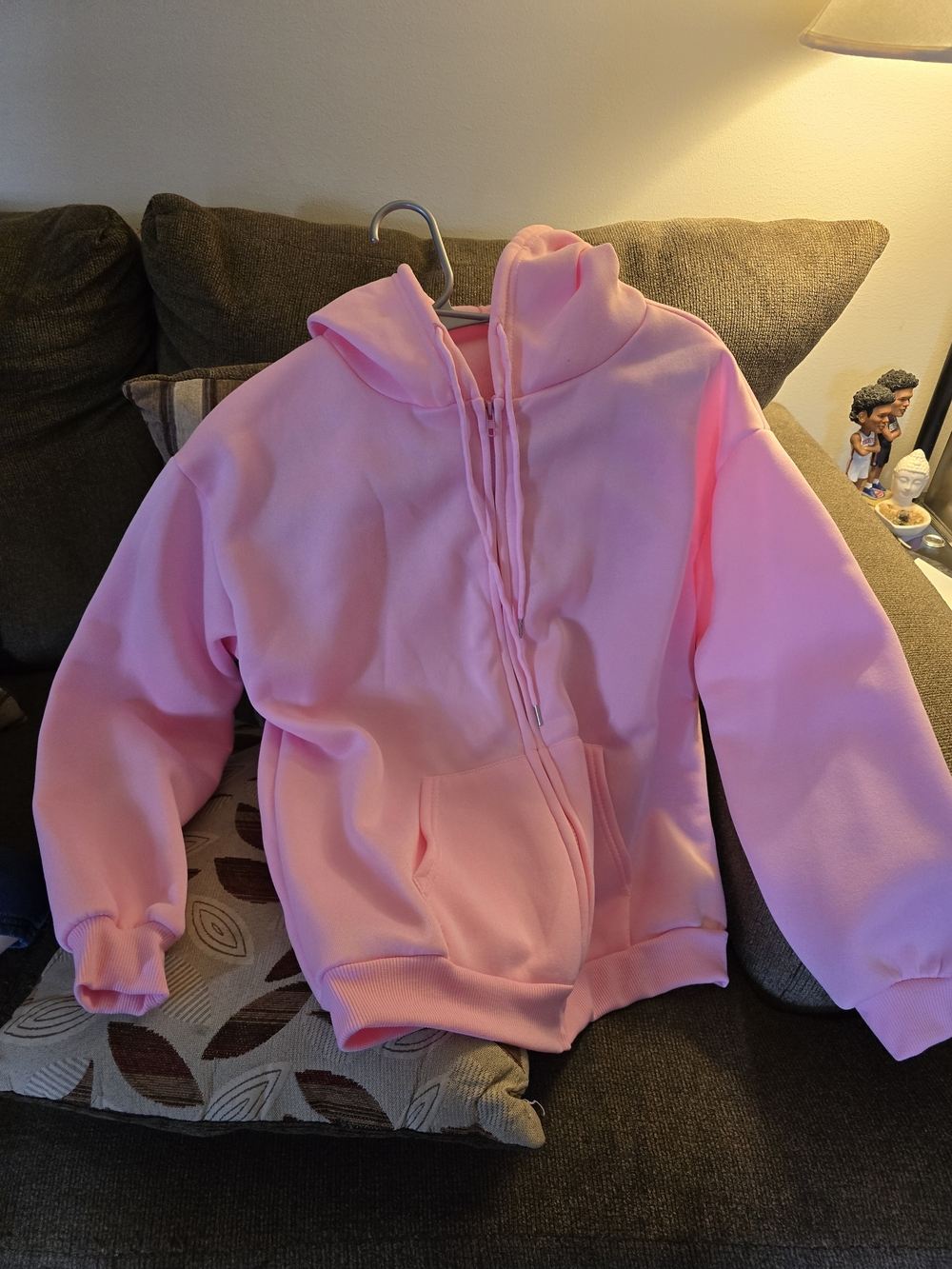 SHEIN Blush Pink Zip-Up Hoodie